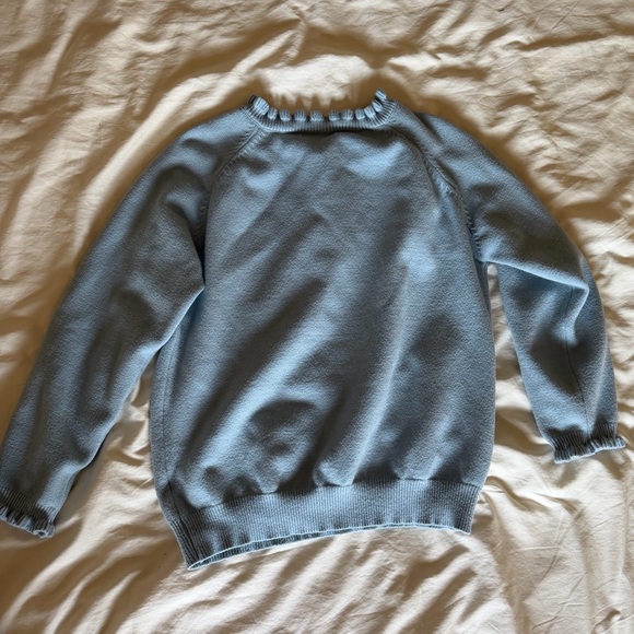 Blue Ruffle Knit Sweater - Picture 3 of 5